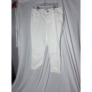 Nine West Women's Jeans Color White Size 14 Gramercy Crop Slim Fit Soft Touch
